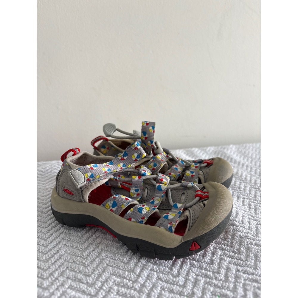 Keen Newport H2 Toddler Size 9 Grey Beach Ball Print Water Sandals 1021488